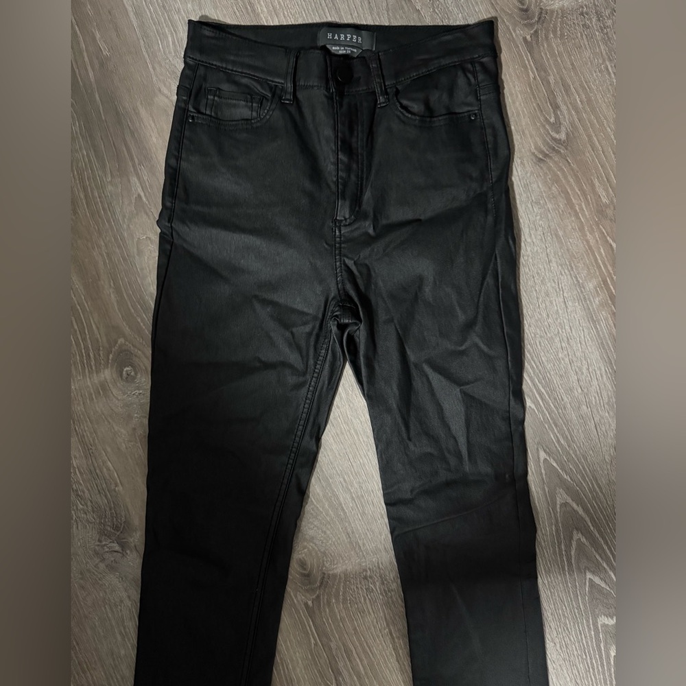 Harper Black Faux Leather Skinny Pant